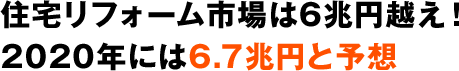 住宅リフォーム市場は6兆円越え！2020年には6.7兆円と予想