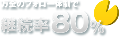 万全のフォロー体制で継続率82.3%